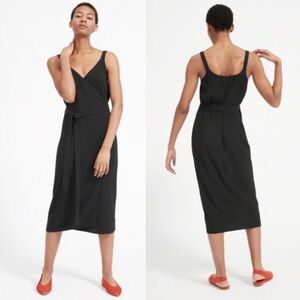 Everlane Black The Japanese GoWeave Tank Wrap Midi Dress- Size 2